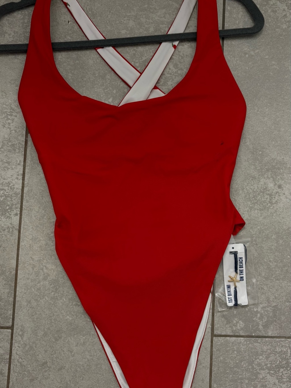 American Eagle Outfitters Red One-Piece Swimsuit with Crisscross Back